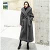 Autumn and winter casual celebrity new fashion lamb wool imitation fur coat women's medium and long lapel hooded tide