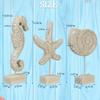 3pcs Wood Handmade Beach Nautical Style Figurines Starfish/Conch/Seahorse Statue Home Decor
