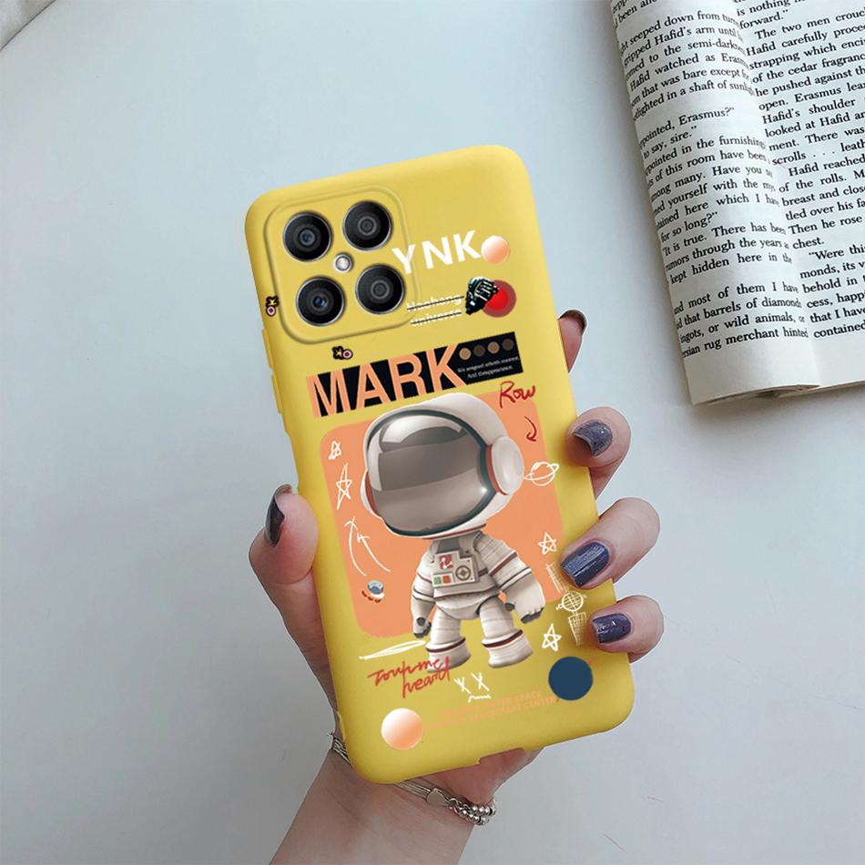 For Huawei X8 Case Fashion Flower Cartoon Pattern Soft Silicone Back Cover For Honor X8 4G TFY-LX1 TFY-LX2 TFY-LX3 HonorX8 Funda
