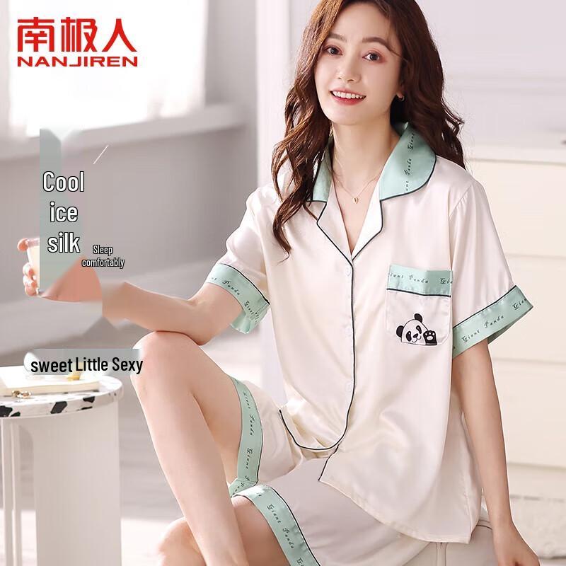 

Женская пижама Nanjiren с коротким рукавом из искусственного шелка