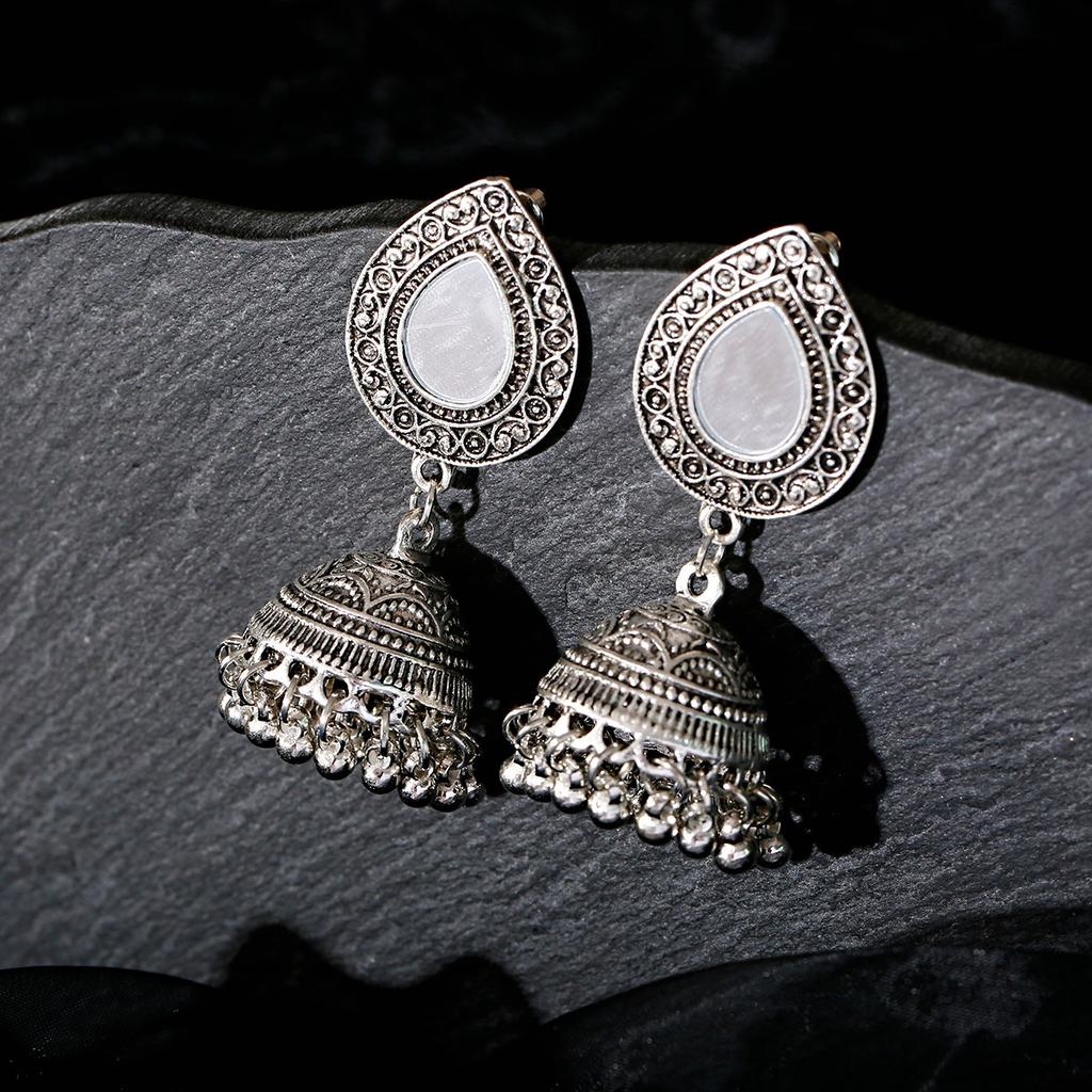 Indisk Jhumka Gypsy Zircon Boho Vintage Etnisk Dame Øredobber Hul Hengende Øredobber For Kvinner boucle d’oreille 2020