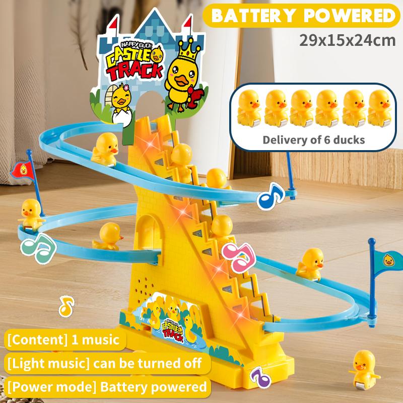 

Little Duck Climbing Stairs, Cute Baby Electric Singing Toy, Kids Interactive Early Education Animal Duck Slide Holiday Gift OneSize