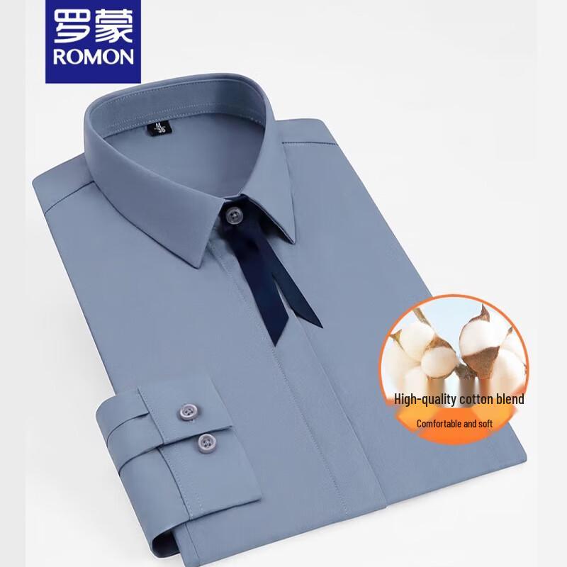 ROMON Women s Elegant Solid Long Sleeve Shirt 36