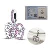 Kupfer Liebesherz Mutter & Ich Liebe Dich Pavé Herz Charms Passend für Original 3mm Armbänder Halskette Frauen DIY Echtschmuck Geschenk