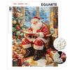 Christmas Santa Claus Writing List Pearl Bead Painting Kit with Frame Shiny Canvas Art Creative Craft Home Decoration Holiday Gift