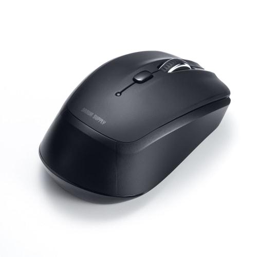 SANWA SUPPLY Mouse Bluetooth cu LED Albastru (5 Nasturi/Negru) MA-BB509BK