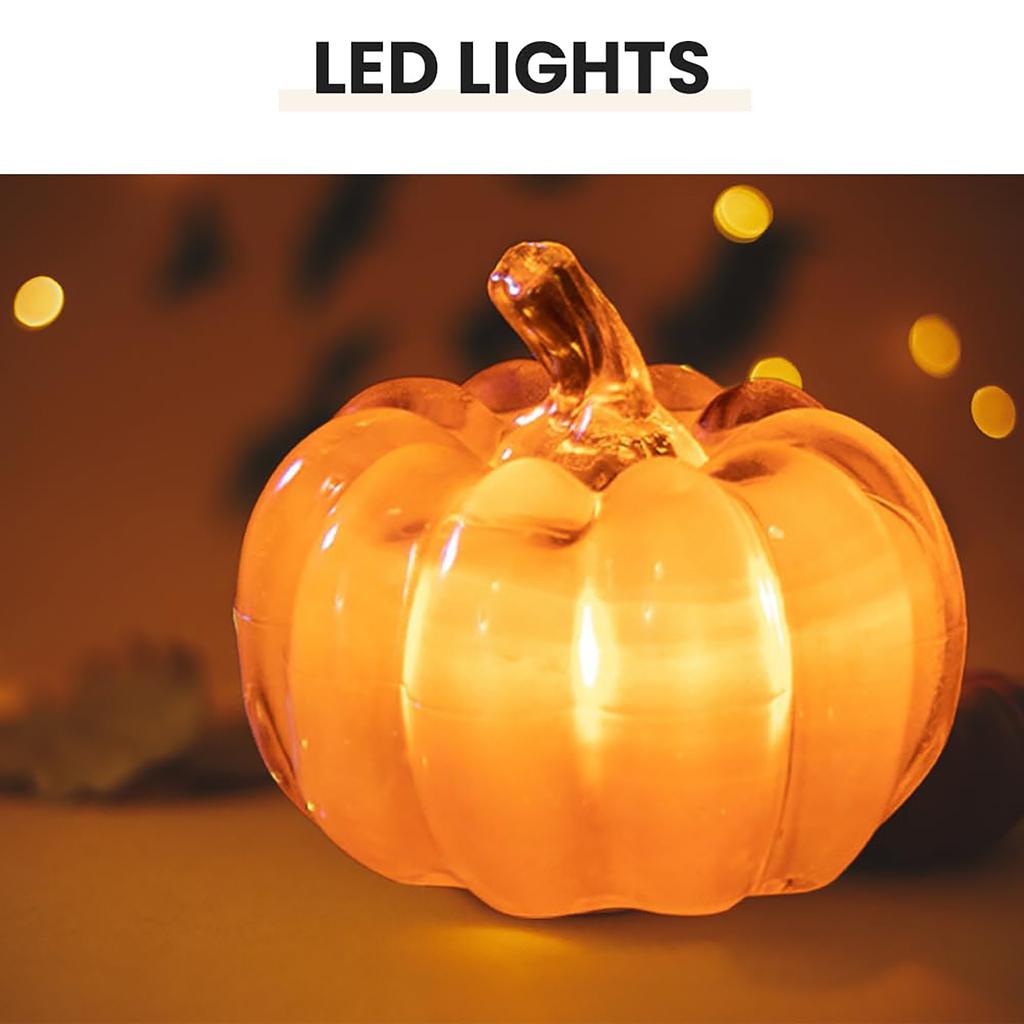 Halloween Decorations Lights Illuminated Built-in Power Supply Jack O Decor Desktop Ornaments Lights For Decor Party Indoor Or Out Door