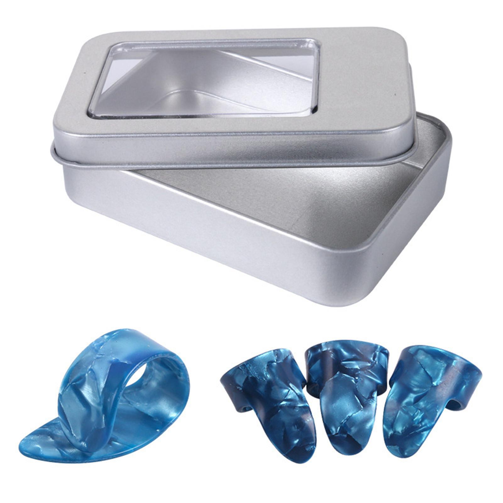 

4 шт. Напальчники и медиаторы для большого пальца Средний плоский медиатор для большого пальца Медиаторы для большого пальца гитары Аксессуары для акустической гитары Прочные светло-синий