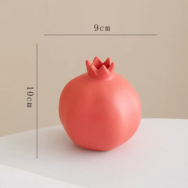 Pomegranate Shaped Ceramic Vase Decorative Flower Arrangement Desk Decoration Flowers Pots Floral Vases Room Aesthetic Decor