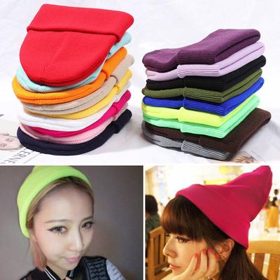18 Colors Solid Cute Woman/Men Female Beanie Caps Warmer Bonnet Knitted Beanies Winter Autumn Hats