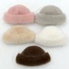 Imitation Fur Hat for Women, Autumn and Winter Plush Fisherman Hat, White, High-end, Adult, Face-slimming, Warm, Ear-protecting