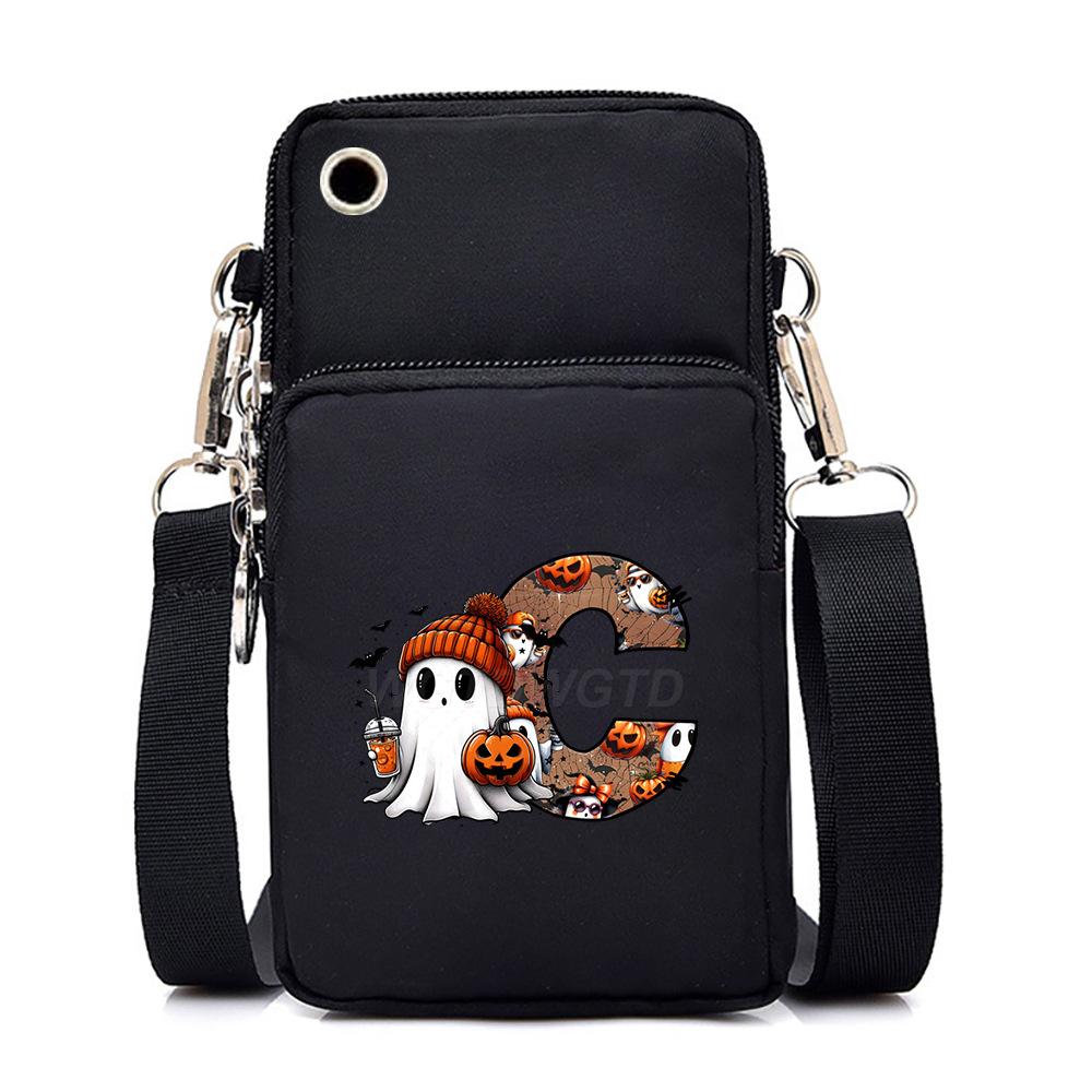 Halloween cute little ghost 26 letter messenger bag multi-function go out portable mobile phone bag