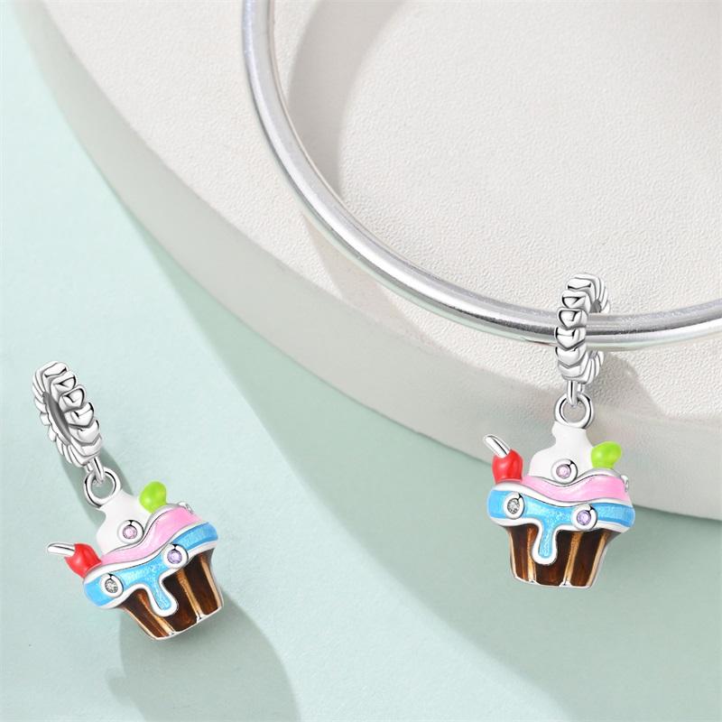 Copper Fruit Ice Cream Flower Travel Robot Beads Pendant Charms Fit Original Bracelet Charm Bead Necklace Diy Female Jewelry
