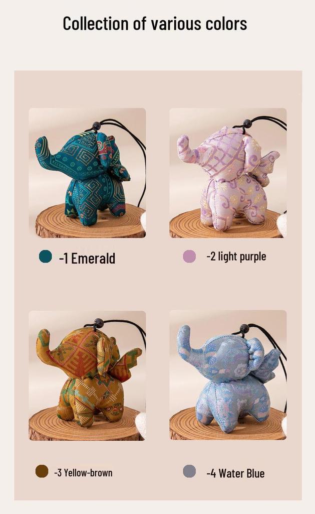 Silk Handmade Little Elephant Charm Pendant - Cute Gift for Friends
