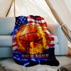 1PC Custom Name Basketball USA" outdooor Flannel blankets Patterns Throw Blanket All-Season Soft Gift for Couch, Bed, Camping gifts