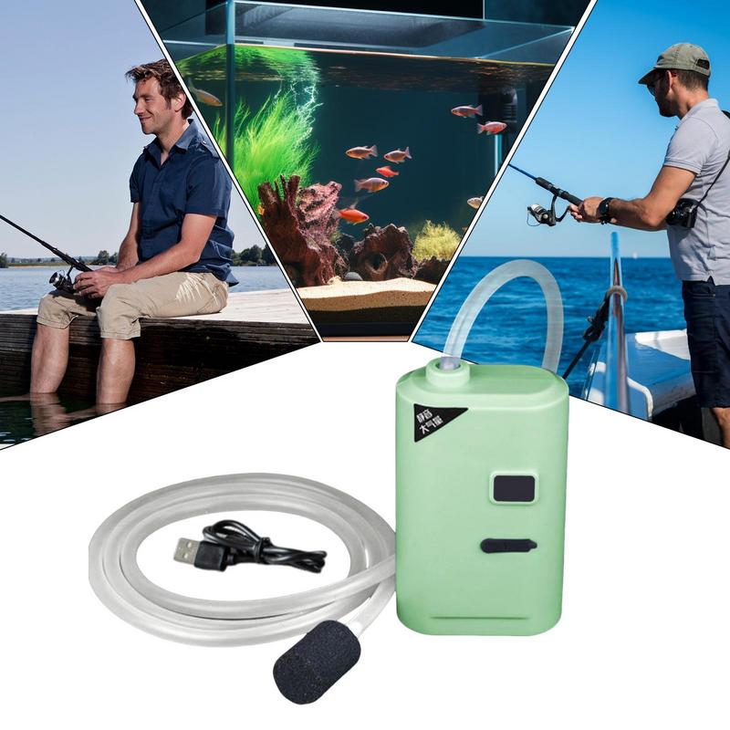 Luftpumpe Aquarium Tragbar Leise USB Fischbeckenpumpe Fischerei Belüfter Für Aquakultur Pflanzen Pool Hydroponik Reptilien Teich Garnelen