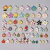 Different Random Mix Enamel Flower Charms For Jewelry Making Supplies Cute Tulip Tulip Rose Flowers Plant Charm Pendant Breloque