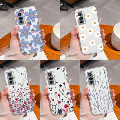 Cellphone Case For Vivo X70 X80 Pro Plus X200S X27 X21 X60 Beautiful Flower Pattern Transparent TPU Advanced Anti Slip Protective Shell For Vivo Cover