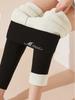 Autumn and Winter Leggings with Thickened Fleece for Women's Outerwear Cotton Pants, German Velvet Self Heating High Waist Tight Lamb Wool Warm Pants