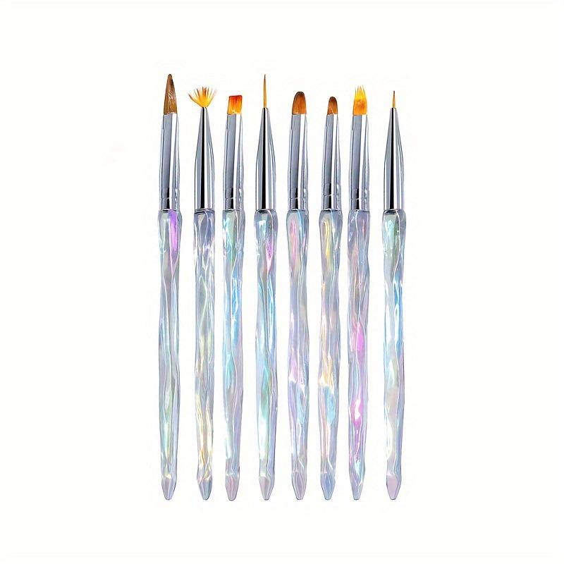 8-Piece Japanese Nail Art Brush Set for Gradient, Line Drawing, and Gel Application
