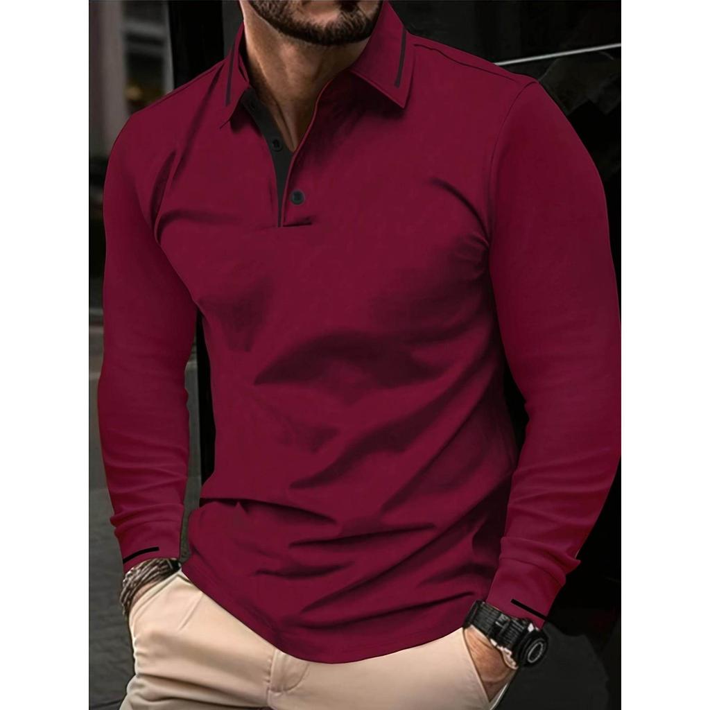2026 New Men's Hot-selling New Long-sleeved POLO3D Digital Printing Simple Versatile Lapel Casual POLO Shirt