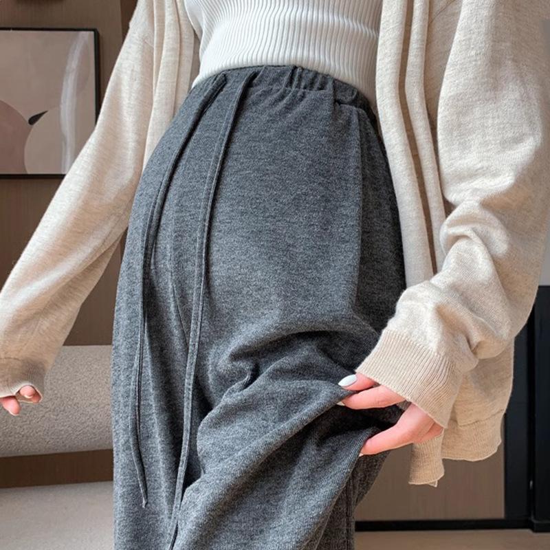 Spring and Autumn Styles for Pregnant Women Wearing Wide-leg Pants, Drawstring, No Belly Support, New Casual Glutinous Rice Pants, Maternity Pants