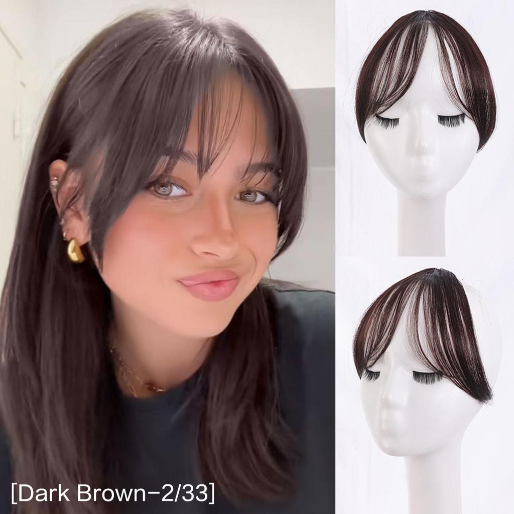 Black Blonde Red Grey Women's Synthetic Middle-Part Bangs Wig Natural Eight Side Bangs 5 Inch Black Brown Daily Wear Natural Fluffy
