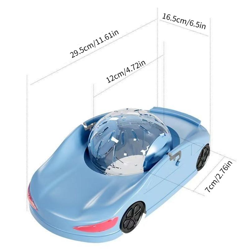 Hračka Závodní auto pro křečka Průhledné vozidlo s běhací koulí pro bezpečné a zábavné domácí cvičení se snadnou montáží a čištěním
