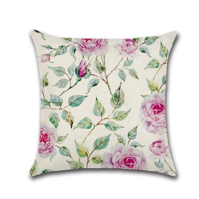 Tropische Pflanzen Kissenbezug Dekorative Kissenbezüge Flamingo-Druck Baumwolle Leinen Wurfkissenbezug Blumen Kissenbezug Zt169