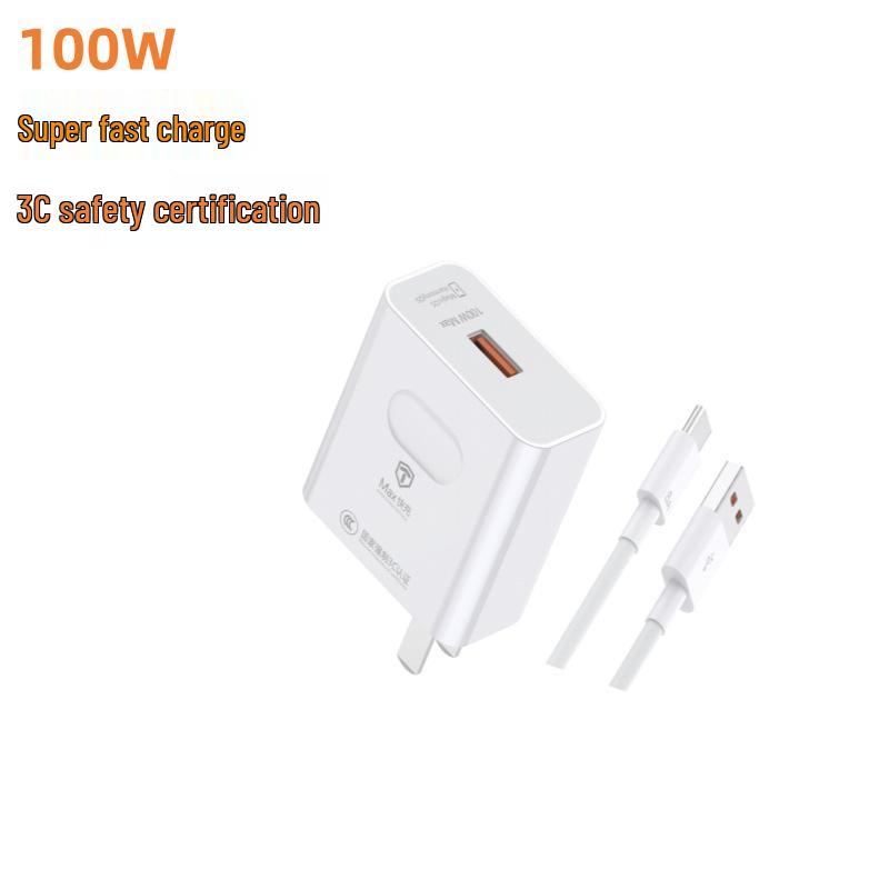 100W Super Fast Charger & Data Cable for Huawei - 3C Certified, All Protocols Compatible