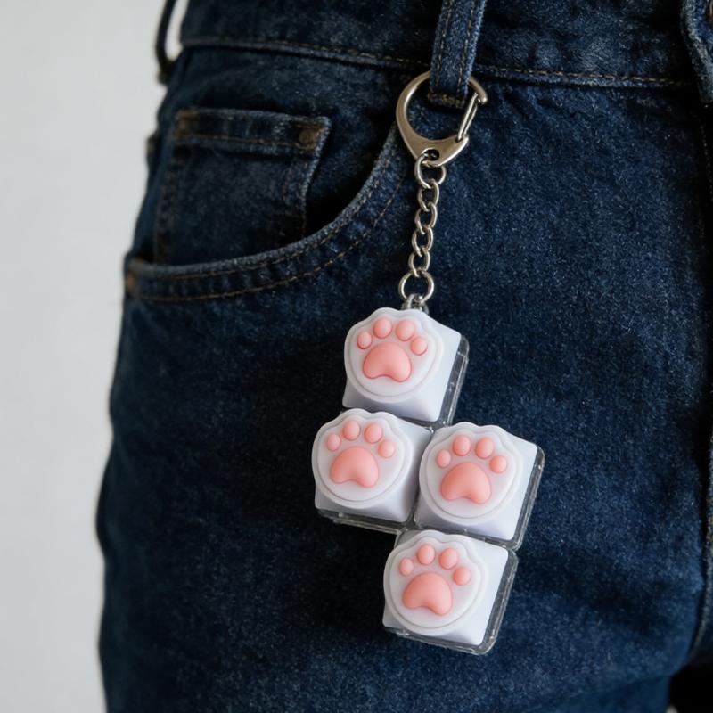 Bread Keycap Stress Relief Clicker Keychain Mechanical Keyboard Button Decompress Fingertip Keyring