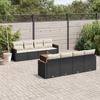 VidaXL Garden Lounge Set with Cushions 9 Pcs, Patio Sofas, Patio Furniture Set, Outdoor Furniture, Black 3258220