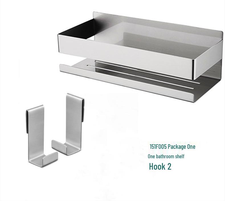 Moisture-Resistant, Anti-Corrosion 304 Stainless Steel Nail-Free Bathroom Shelf