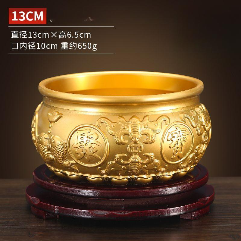 1PCS Metal Treasure Pot Decoration Chinese Style Living Room Office Deposit Can Desktop Decoration Crafts