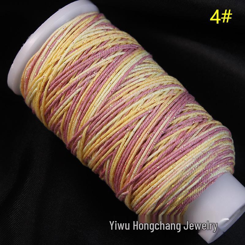 Variegated Hand-Spun Cotton Necklace & Bracelet Rope with Gold Tibetan Starry Sky Gradient