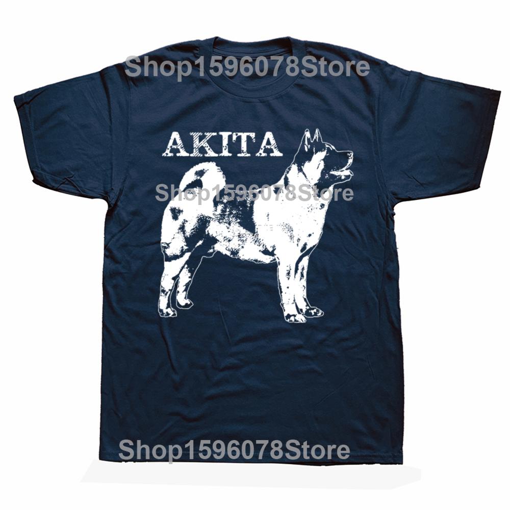 Funny American Akita Dog Graphic T Shirts Men Women Pure Cotton Humor Streetwear Tee Shirt Short Sleeve Unisex Loose Clothing