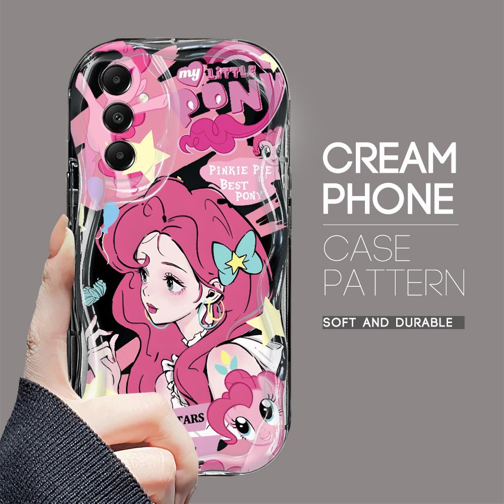 

Милый мультяшный узор, кремовая текстура, мягкий силиконовый чехол с волнистыми краями, чехол для телефона Samsung Samsung A13 чёрный