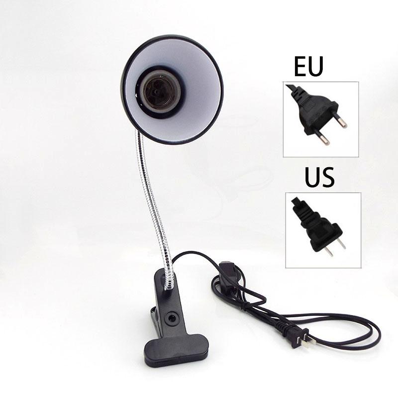 E27 UVA+UVB 220V Reptile Heating Lamp Deck Holder Tortoises Basking Bulb Turtle Light Clip Thermometer Hygrometer Lizard