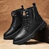 Fashion Ankle Short Barrel Male Shoes Brown Booties Black Men's Boots Y2k Offer In Promotion Retro Cheap Trendy 2025 New Offers Non Slip