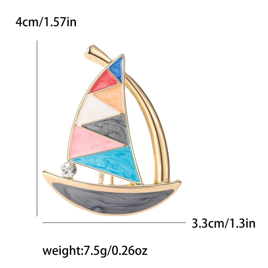 Modische Emaille Segelboot Broschen für Damen Strassstein Transport Pins Event Party Neue Geschenke Dekoration Kleidung Accessoires