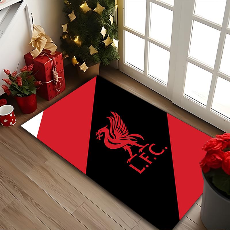 [1pc Liverpool FC Office Carpet] Easy Maintenance Chair Rug for Conference Room Use, Durable Area Sofa Floor Mat