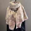 Women S Floral Pattern Faux Cashmere Scarf Winter Warm Fashionable Shawl