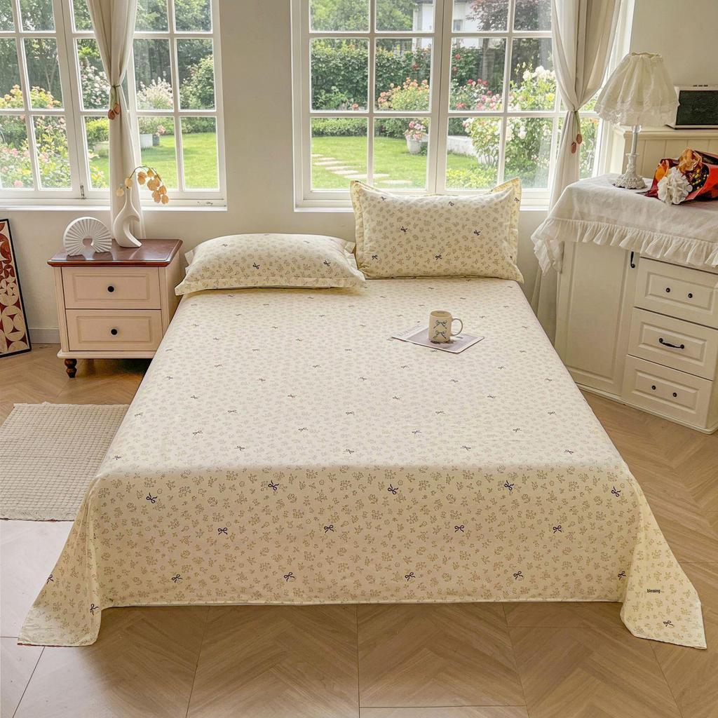 Active Print Pure Cotton Bed Sheets - Simple Style for Dormitory, Home, Single & Double Beds