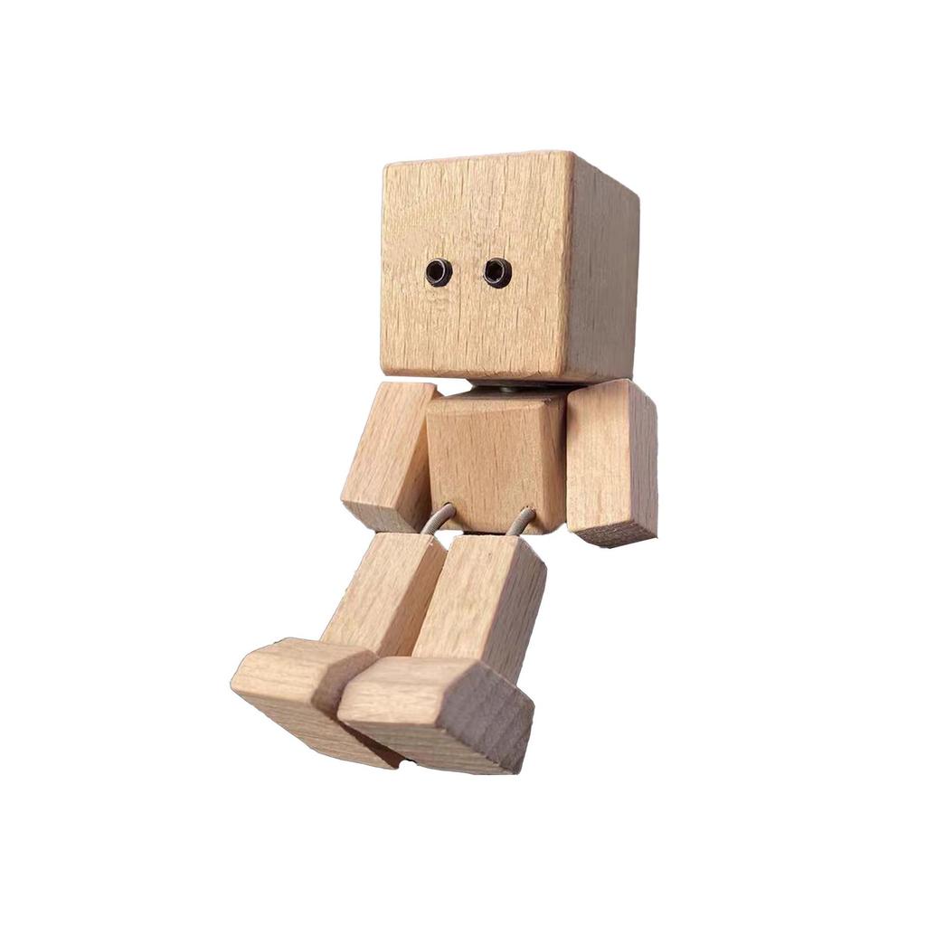 T-Shaped Head Robot Air Vent Diffuser: Wooden Leg-Shaking Car Air Freshener Ornament