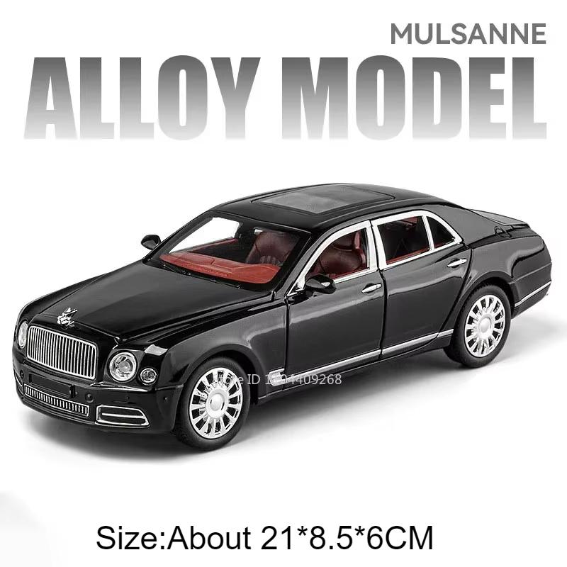 

1:24 Bentayga Mulsanne Car Model Toy Alloy Diecast Sound Light Pull Back Shock Absorption Miniature Off Road Vehicles Kids Gifts