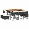 VidaXL Garden Dining Set with Cushions 11 Pcs, Table and Chairs with Foldable Backrest, Outdoor Furniture Patio 3211335