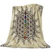 Flower of Life Sacred Geometry Star Cluster Flannel Blankets Print Mandala Religious Soft Throw Blankets for Sofa Plush Quilt