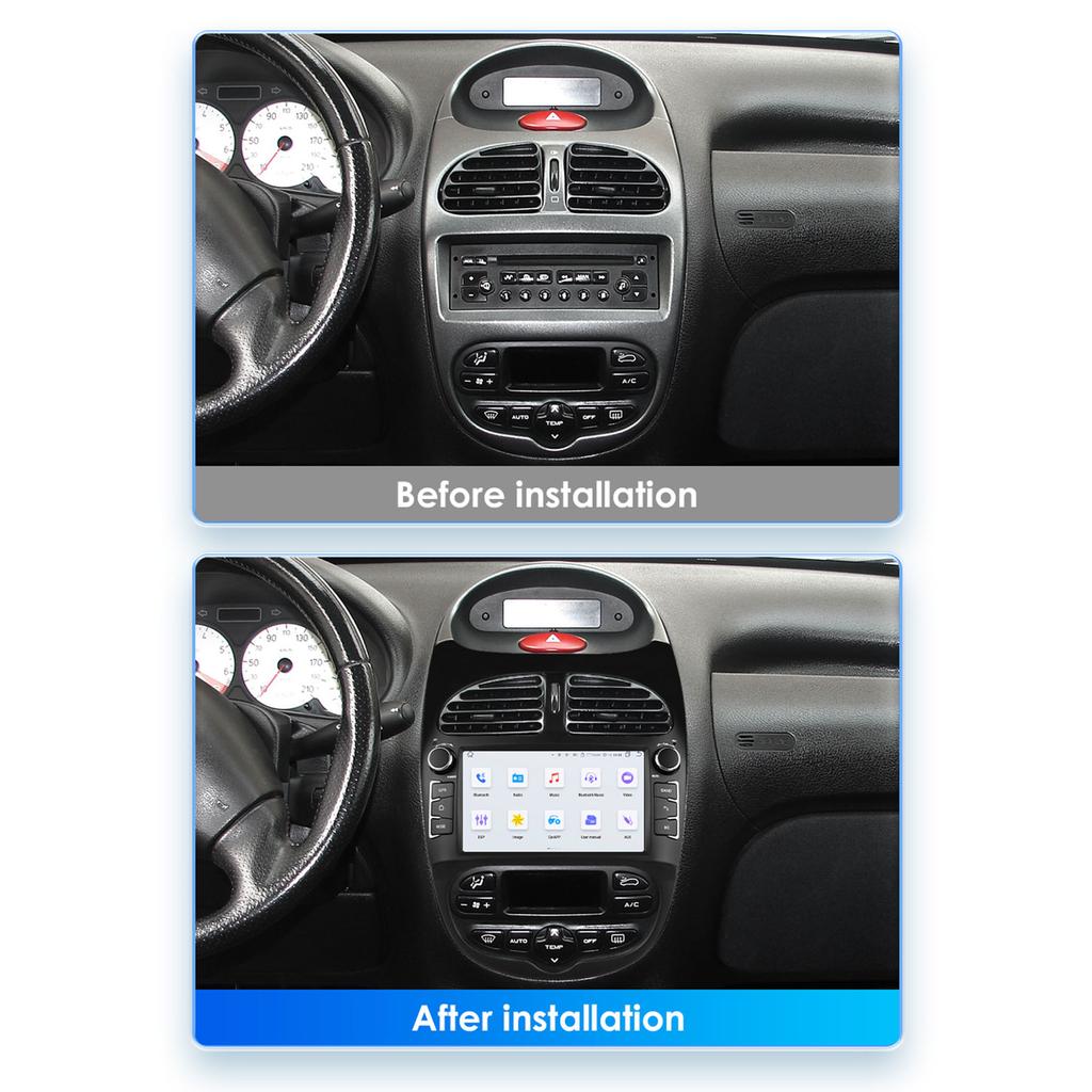 OSSURET Peugeot 206 206CC 206SW 2000 -2008 için Akıllı 7862 Android Araba Radyo Çalar Araba Stereo Multimedya Ses Kablosuz Carplay 7 inç ana ünite