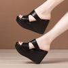 Super High Heel Wedge Cool Slippers Women's Summer New Muffin Thick Bottom Waterproof Table Fashionable Outer Wear Large Size Slippers