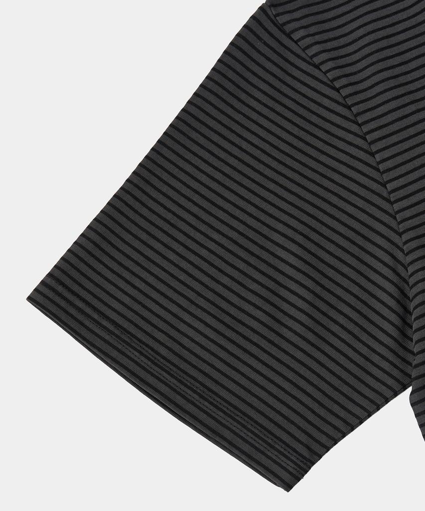 EXCONTAINER Pigment Dyed Stripe Half T-Shirt (Chacoal)